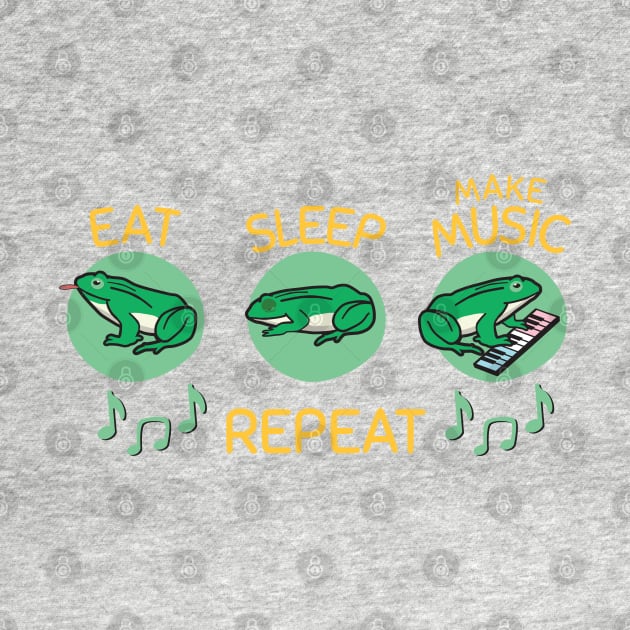 Eat sleep music funny frog by dancedeck